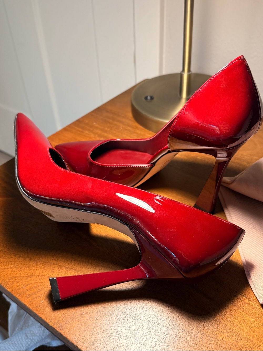 Stuart Weitzman 85mm Vinnie Deep Red Patent Leather Pumps